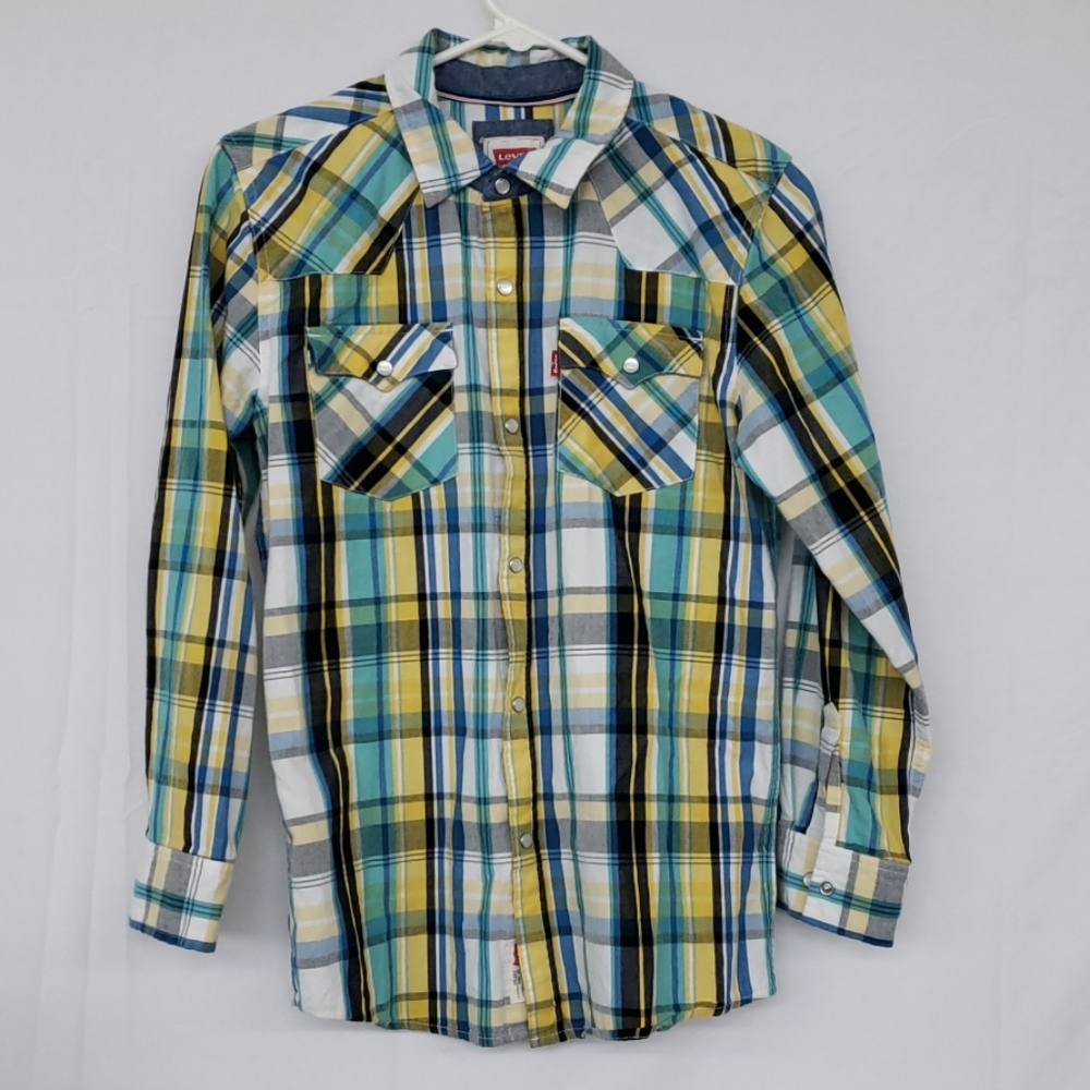 Levis Flannel Western Pearl Snap Boys L/S Shirt